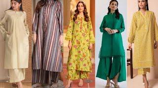 Top Trendy Summer lawn Plazo with long shirt design for girls |Stylish plazo style summer 2024