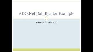 5 - DataReader Example #PopulateListBox