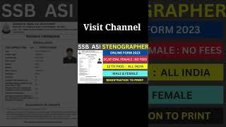 SSB ASI Stenographer recruitment 2023@helpergurujiemitra #shorts