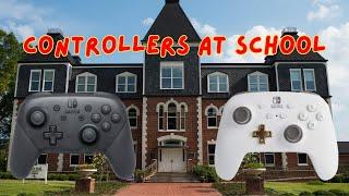Pro Controller And White PowerA 2 At School