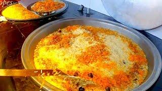 How Bukhari Rice Prepared in Kinda Restaurant/Middle Eastern Cuisine/Shawaya/ مطاعم كندة