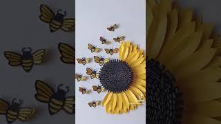 Sunflower and Bees, Paper Flower, Graduation Day, DIY Craft, Spring Decor, Cricut Files, DIY Nursery