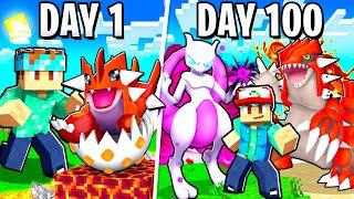 I Spent 100 DAYS in LEGENDARY PIXELMON! (Pokémon in Minecraft)