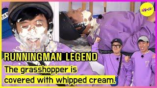 [RUNNINGMAN] The grasshopper is covered with whipped cream. (ENGSUB)