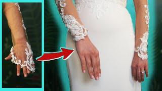 Easy DIY How to Shorten LACE SLEEVES, Wedding Dress #sewwithme