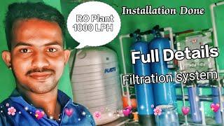 FRP RO Plant 1000 LPH  Full Details Water Filtration System Installation Done