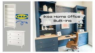 DIY IKEA Hemnes Home Office Built-In Desk & Bookshelf Hack