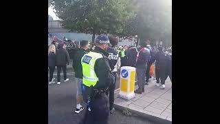 a group of spurs among the arsenal fans