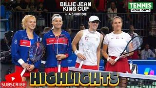 Swiatek/Kawa vs Bouzkova/Siniakova Highlights | Billie Jean King Cup 2024