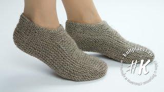 How to knit simple slippers with knitting needles for beginners