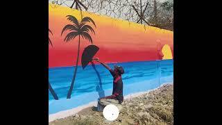 Tree & Beach wall art by Usama #reels #shorts #art