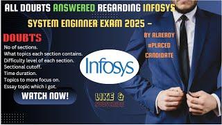 Infosys recent exam questions for "System Engineer Role " #2025batch | Infosys exam questions 2025