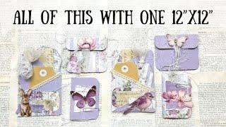 Make all of this from ONE 12x12 | Tutorial | for your JUNK JOURNAL