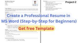 Create a Professional Resume in MS Word (Step-by-Step for Beginners)