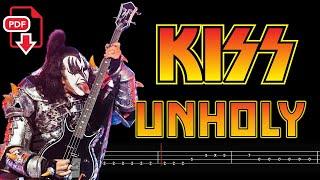 KISS - Unholy (Bass Tabs | Notation) @ChamisBass #kissbass #basstabs #kissband