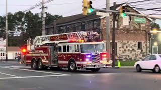 Union Township NJ FD Ladder 1, Engine 3, Rescue 2 responding to a fire | Video: 419