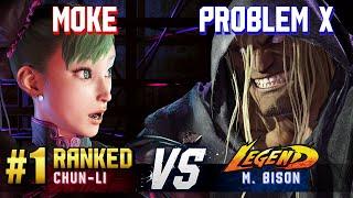 SF6 ▰ MOKE (#1 Ranked Chun-Li) vs PROBLEM X (M.Bison) ▰ High Level Gameplay