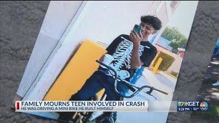 Family mourns teenager involved in crash while riding mini bike he built