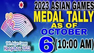 2023 asian games medals tally as of October 6, 2023 (10:00 AM)