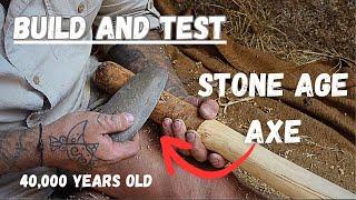 BUILD and TEST STONE AGE Axe #survivaltools #survival #stoneage #neolithic #outdoorsman #axe