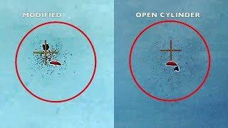 skeet shooting station 7  shot patterns for open, modified and full chokes