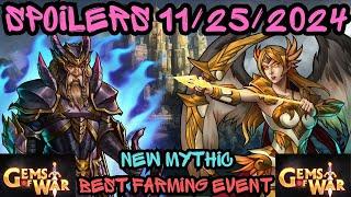 Gems of War SPOILERS week of November 25th 2024 / New Mythic Best farming Whitehelm