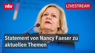 LIVE: Statement von Nancy Faeser zu aktuellen Themen