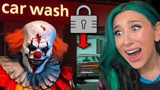 LOCKED In a HAUNTED CLOWN Car WASH