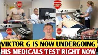 happening right now in arsenal medical Head center Viktor gyokeeres is now undergoing his medicals