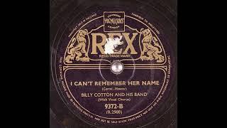 Billy Cotton and his band - I can't rememeber her name (1938)