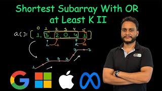 Shortest Subarray With OR at Least K II | Leetcode 3097