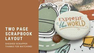 Two Page Scrapbook Layout Process Video using CTMH Wander Collection