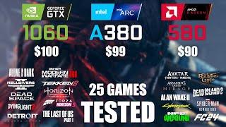 GTX 1060 6GB vs ARC A380 6GB vs RX 580 8GB | i5-13600K | 1080p - 25 Games Tested