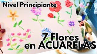 ACUARELA FLORAL 6 FLORES fáciles con ACUARELAS #downtownstudioo