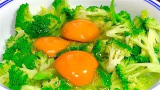 Broccoli is beaten into three eggs. I didn’t expect it to be so delicious. My family never ge