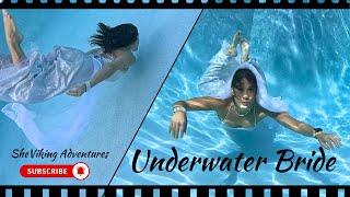 Swimming Underwater in a Wedding Dress  Wet Look  Underwater Bride and Bikini Reveal