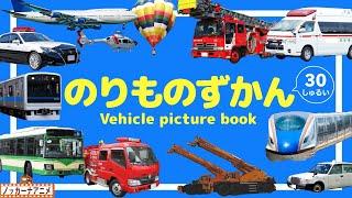 【乗り物図鑑】人気のはたらくくるまや電車・新幹線など30種！知育アニメ【赤ちゃん・子供向け】Vehicle  picture book for kids