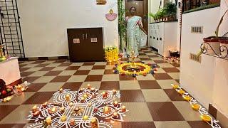 கார்த்திகைதீப அலங்காரத்துடன் Entrance&Living room tour #hometour #festivaldecoration #homedecoration