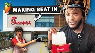 Making The Hardest Beats Inside of Chick Fil A (Producer Vlog #1)