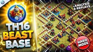 The ULTIMATE TH16 HARD MODE WAR BASE with LINK 2024 | Town Hall 16 War Base ANALYSIS + PROOF Replays