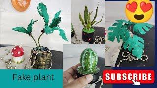 DIY Fake Plant using waste material #viral #art #diy #crafts #plants #viralvideo