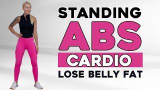 30 Min STANDING ABS TABATA CARDIO for Ab Lines, Small Waist & Flat Belly Knee Friendly No Jumping