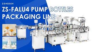 Zonesun ZS-FALU4 Pump Bottle Packing Line #packagingline #packagingmachine