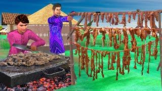 Mutton Dry Fry Recipe Village Style Cooking Mutton Roast Hindi Kahani Moral Stories New Comedy Video