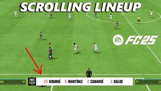 EA Sports FC 25: How To Enable / Disable Scrolling Lineup