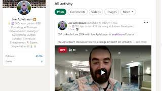 007 LinkedIn Live 2024 with Joe Apfelbaum // evyAI.com Tutorial