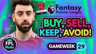 FPL GW29 TRANSFER TIPS! | Buy, Sell, Keep & Avoid for Gameweek 29 | Top Picks Tier List 2024/25! ⭐