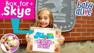 FUN BABY ALIVE BOX for ALOHA BABY DOLLS! Boxing, Packing and Sending Cute Hairstyles Doll to Skye!!