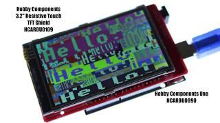 Hobby Components 3.2" TFT Shield Demonstrating HCDisplay Library