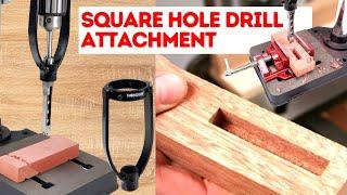 How to Drill a Square Hole with Square Drill Bit | Convert your Drill Press into a Mortising Machine